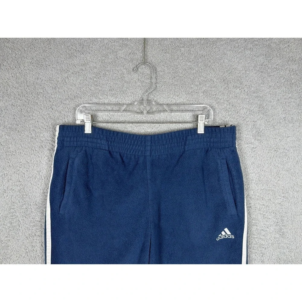 Vintage Adidas Descente Fleece Sweatpants Pants Blue Japan Size L